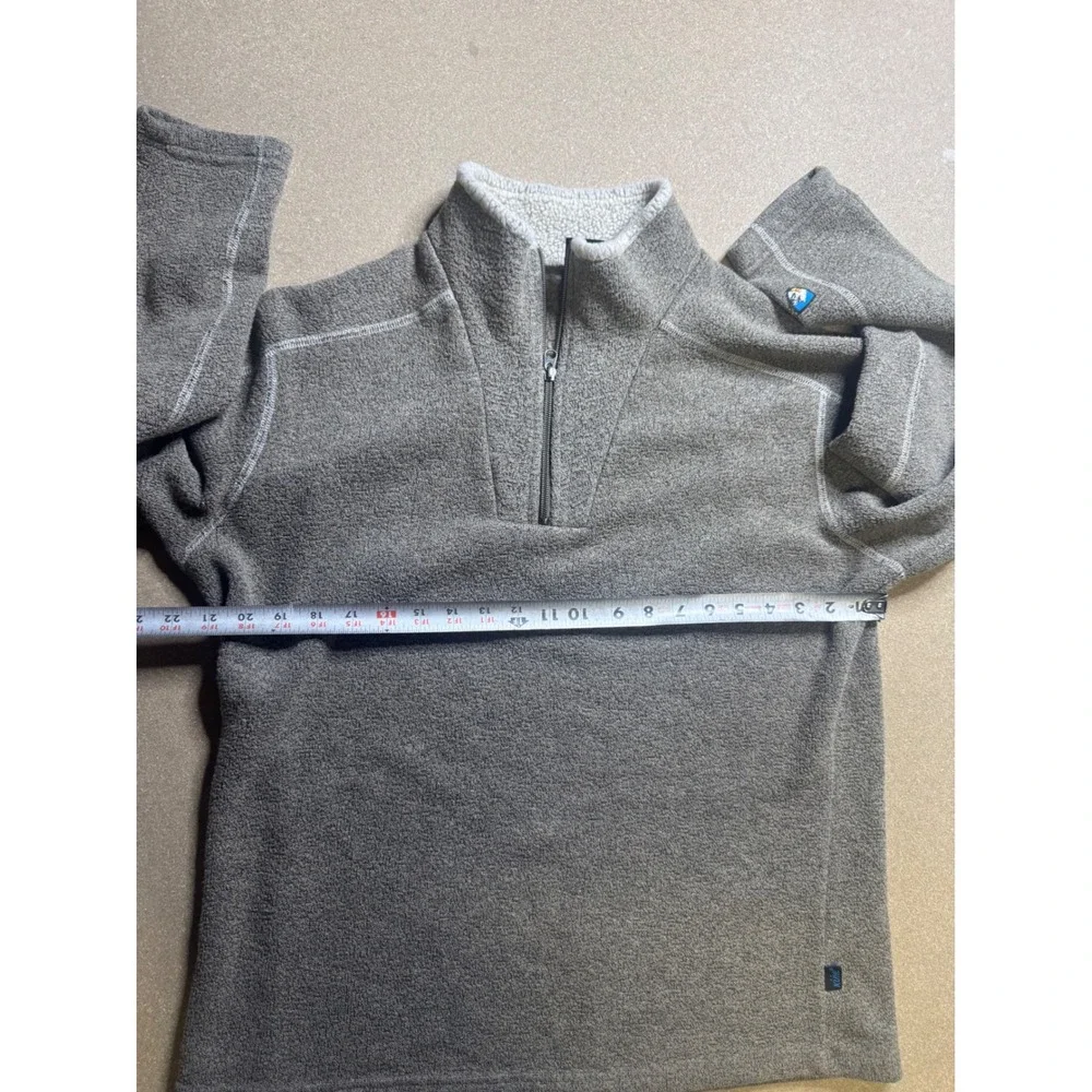 KUHL‎ Mens Fleece Quarter Zip Pullover Sweater - Lightweight Gray Large